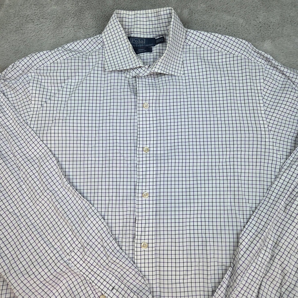 Polo Ralph Lauren Button Down Mens 17.5 36/37 Regent Classic Fit Check Shirt